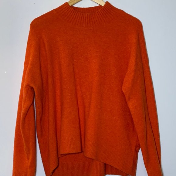 Uniqlo Sweaters - UNIQLO Women's Orange Mock Neck Sweater